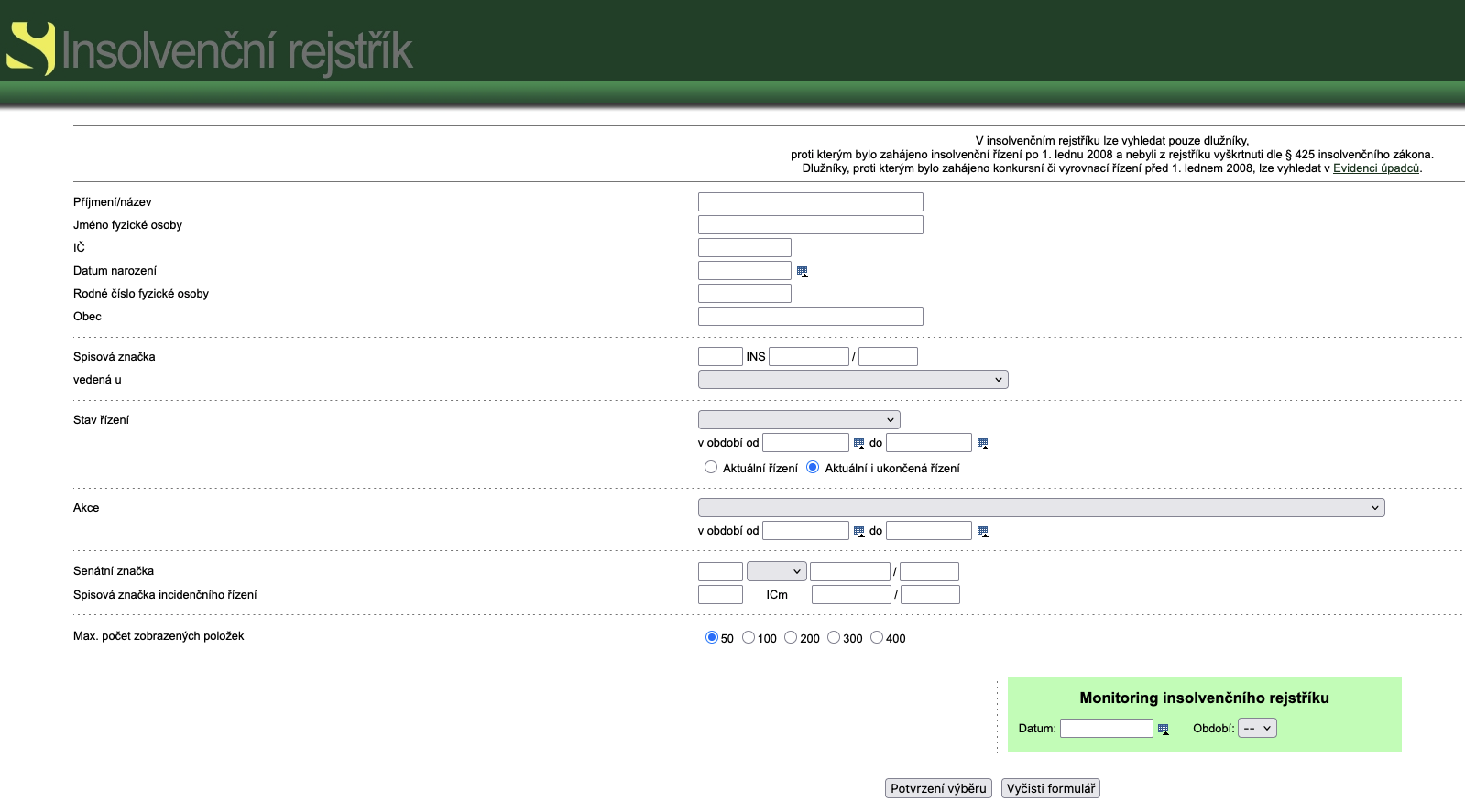 Tschechisches Insolvenzregister