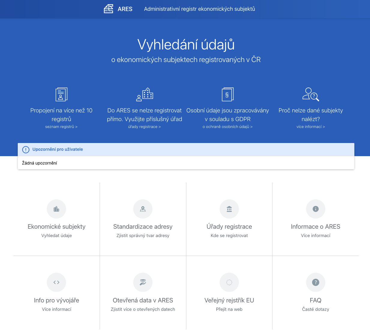 Administratives Register wirtschaftlicher Subjekte Tschechien